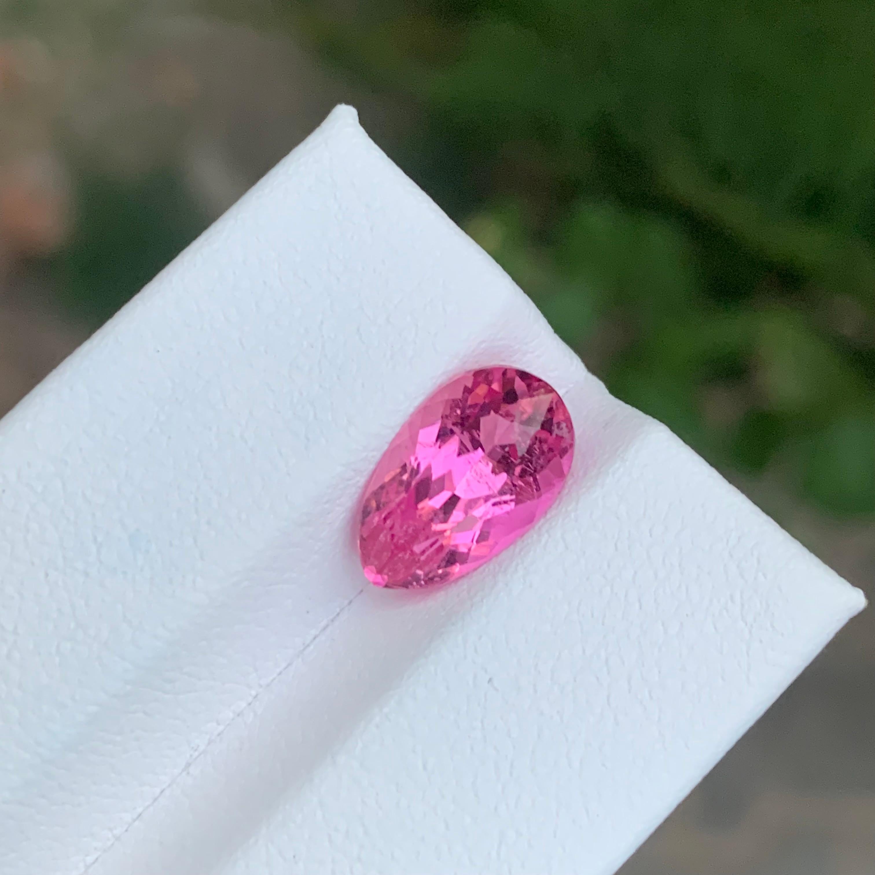 3.30 Carat Natural Loose Pink Tourmaline Pear Shape Gemstone For Sale 3