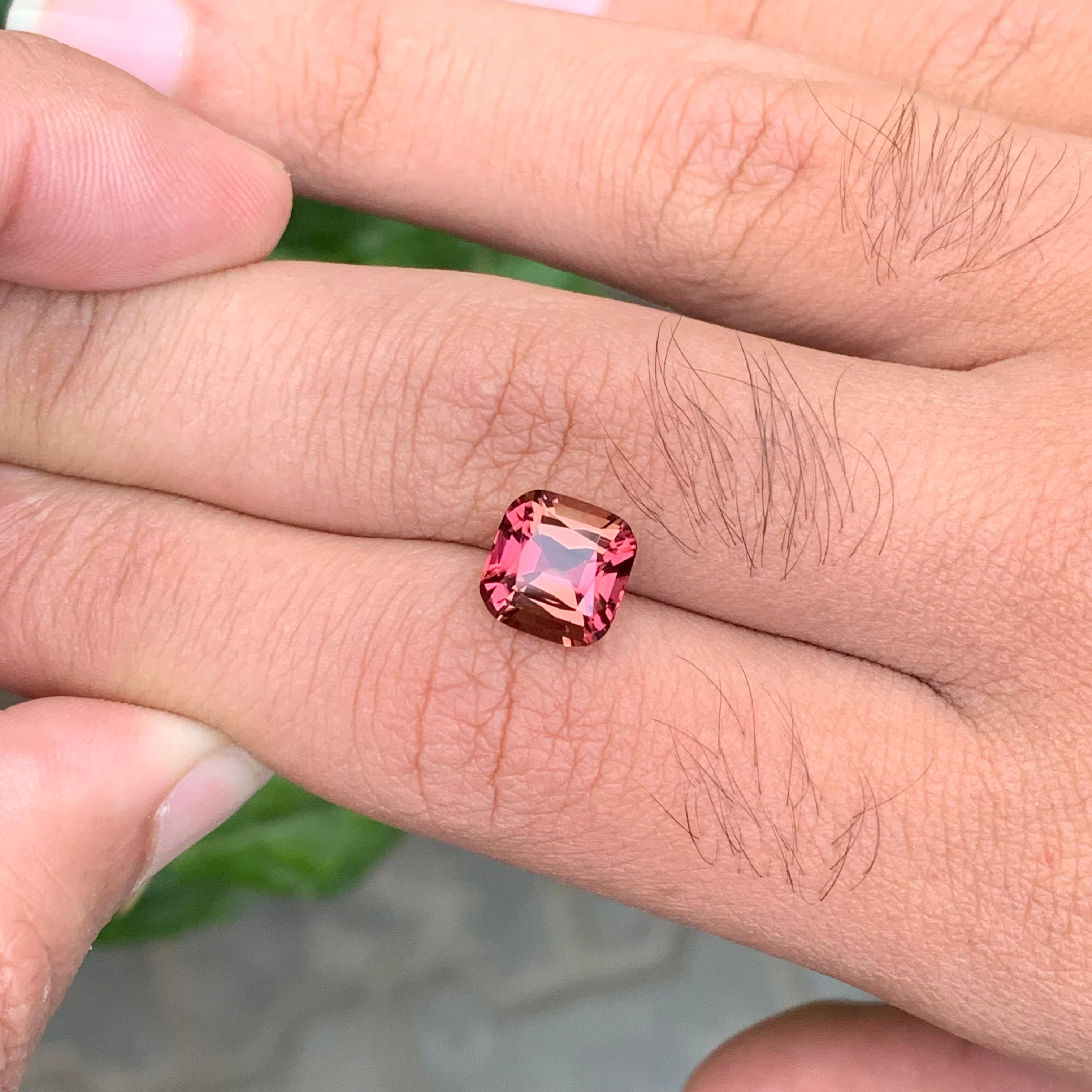 3.30 Carat Natural Loose Pink Tourmaline With Orange Shade Gemstone For Sale 6
