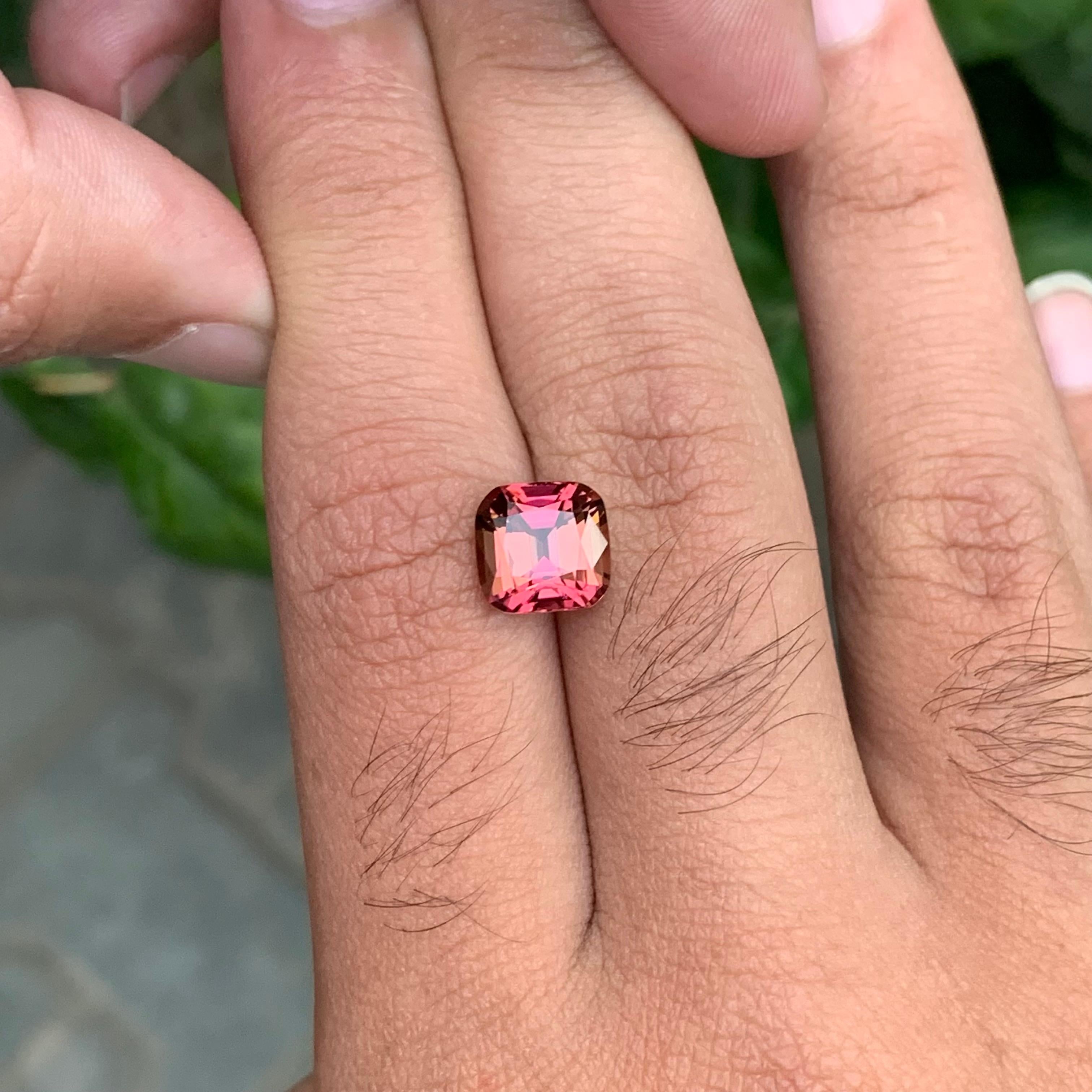 3.30 Carat Natural Loose Pink Tourmaline With Orange Shade Gemstone For Sale 7