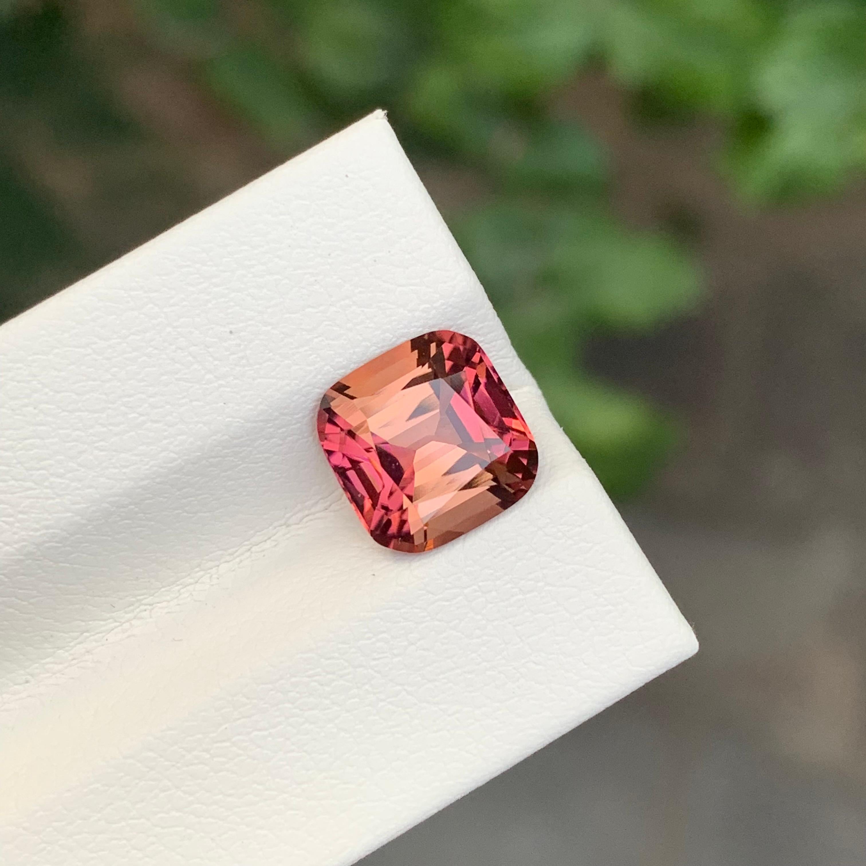 3.30 Carat Natural Loose Pink Tourmaline With Orange Shade Gemstone For Sale 1