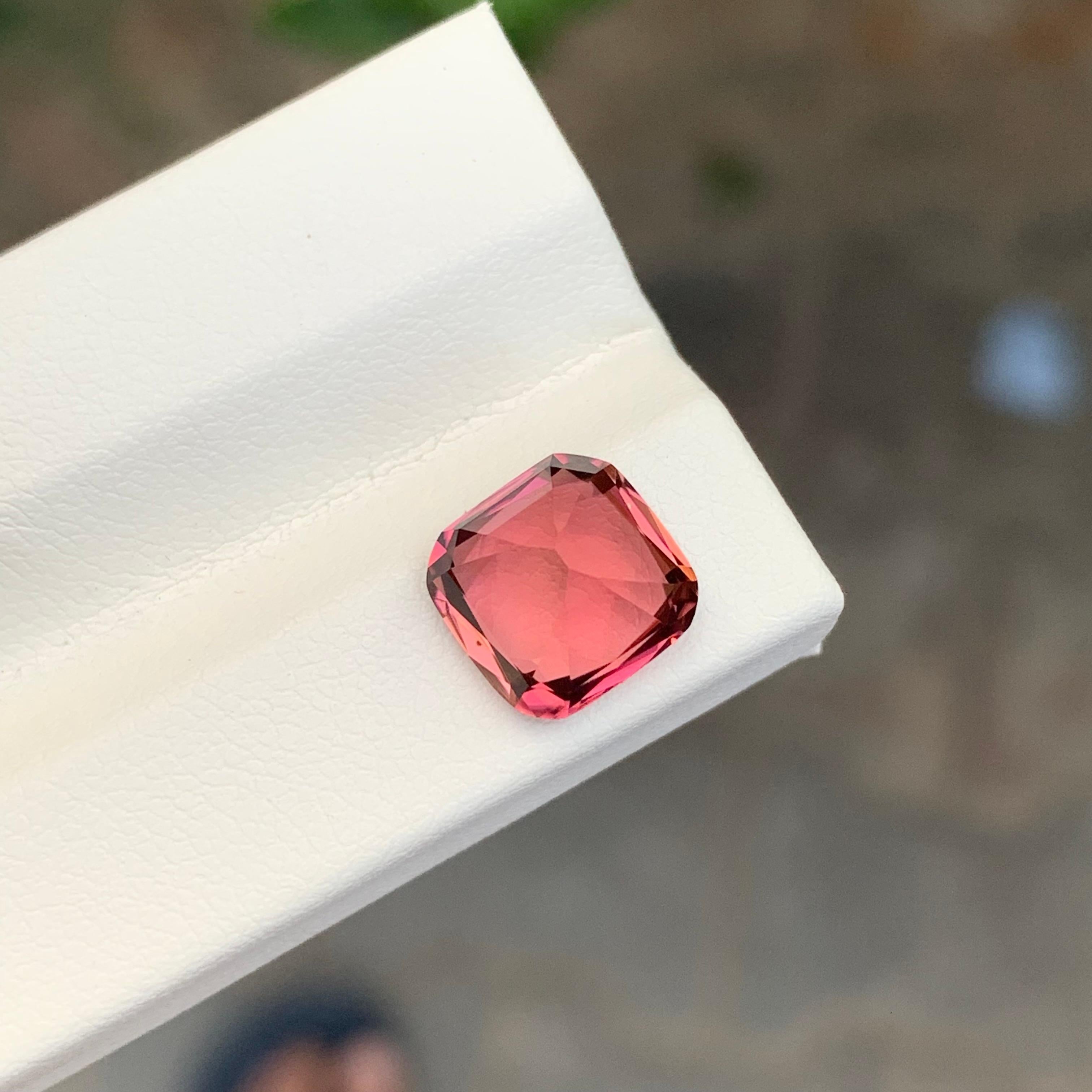 3.30 Carat Natural Loose Pink Tourmaline With Orange Shade Gemstone For Sale 3