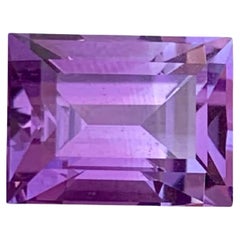 3.30 Carat Natural Loose Purple Amethyst Stone Baguette Cut Brazilian Gemstone
