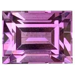 3.30 Carat Natural Loose Purple Amethyst Stone Baguette Cut Brazilian Gemstone