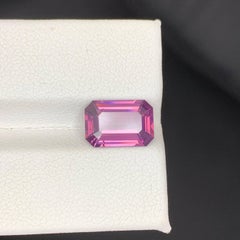 3.30 Carat Natural Loose Purplish Spinel Stone Emerald Cut Burmese Gemstone