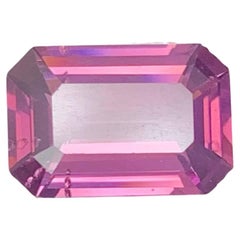 3.30 Carat Natural Loose Purplish Spinel Stone Emerald Cut Burmese Gemstone