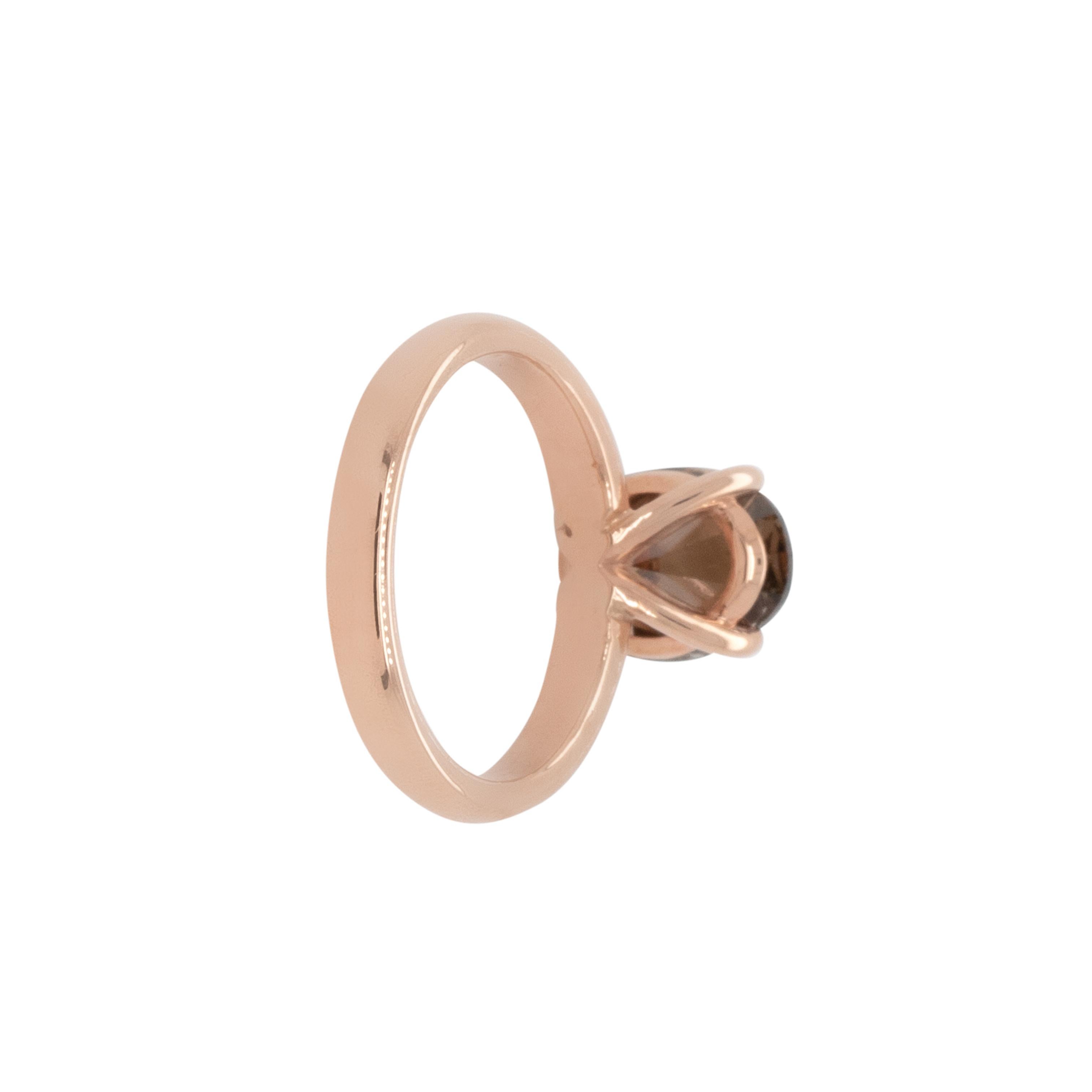 Anillo solitario de diamante marrón fantasía de corte oval natural de 3,30 quilates en venta 10