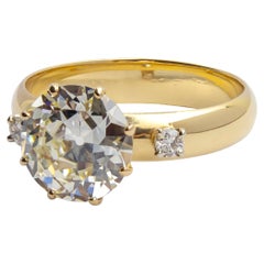 3.30 Carat Old European Cut Diamond Ring