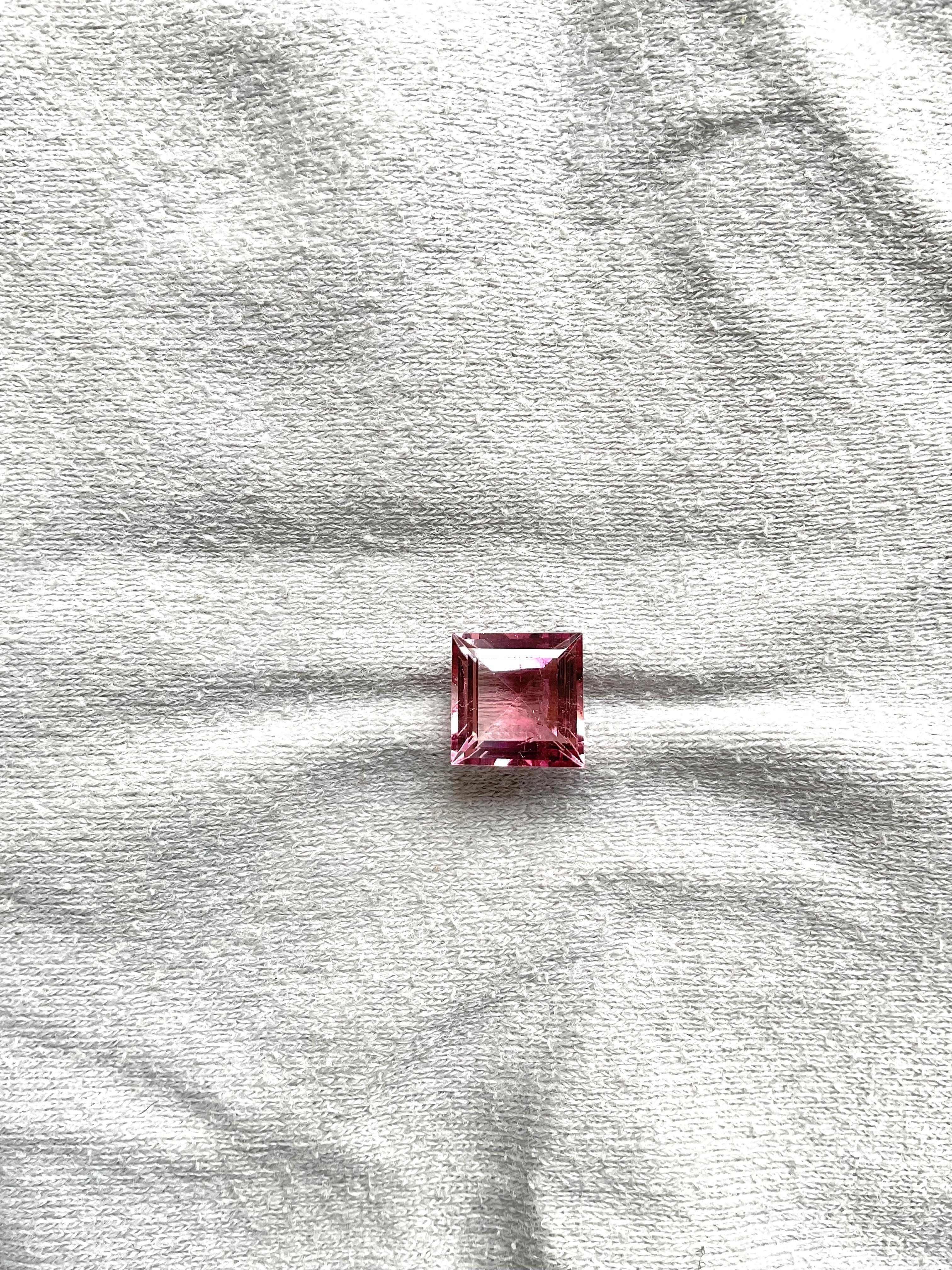 Tormalina rosa da 3,30 carati taglio quadrato sfaccettato Pietra naturale di alta qualità In condizioni Nuovo in vendita a Jaipur, RJ
