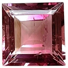 Tormalina rosa da 3,30 carati taglio quadrato sfaccettato Pietra naturale di alta qualità