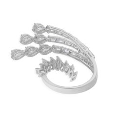 3.30 Carat SI/H Multi Brilliant Cut Diamond Ring 18 Karat White Gold Jewelry