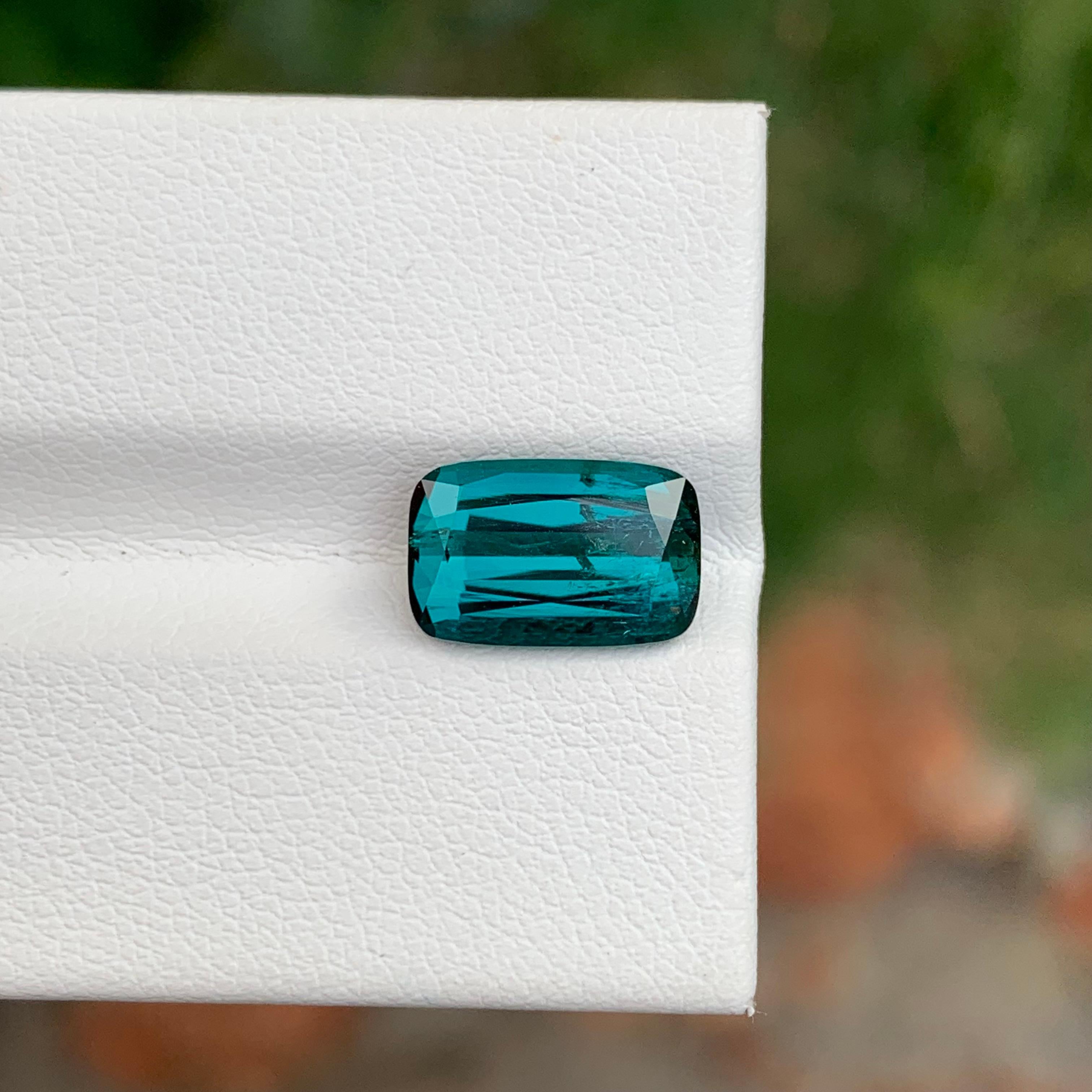 3.30 Carats Natural Loose Indicolite Tourmaline Cushion Shape For Sale 9
