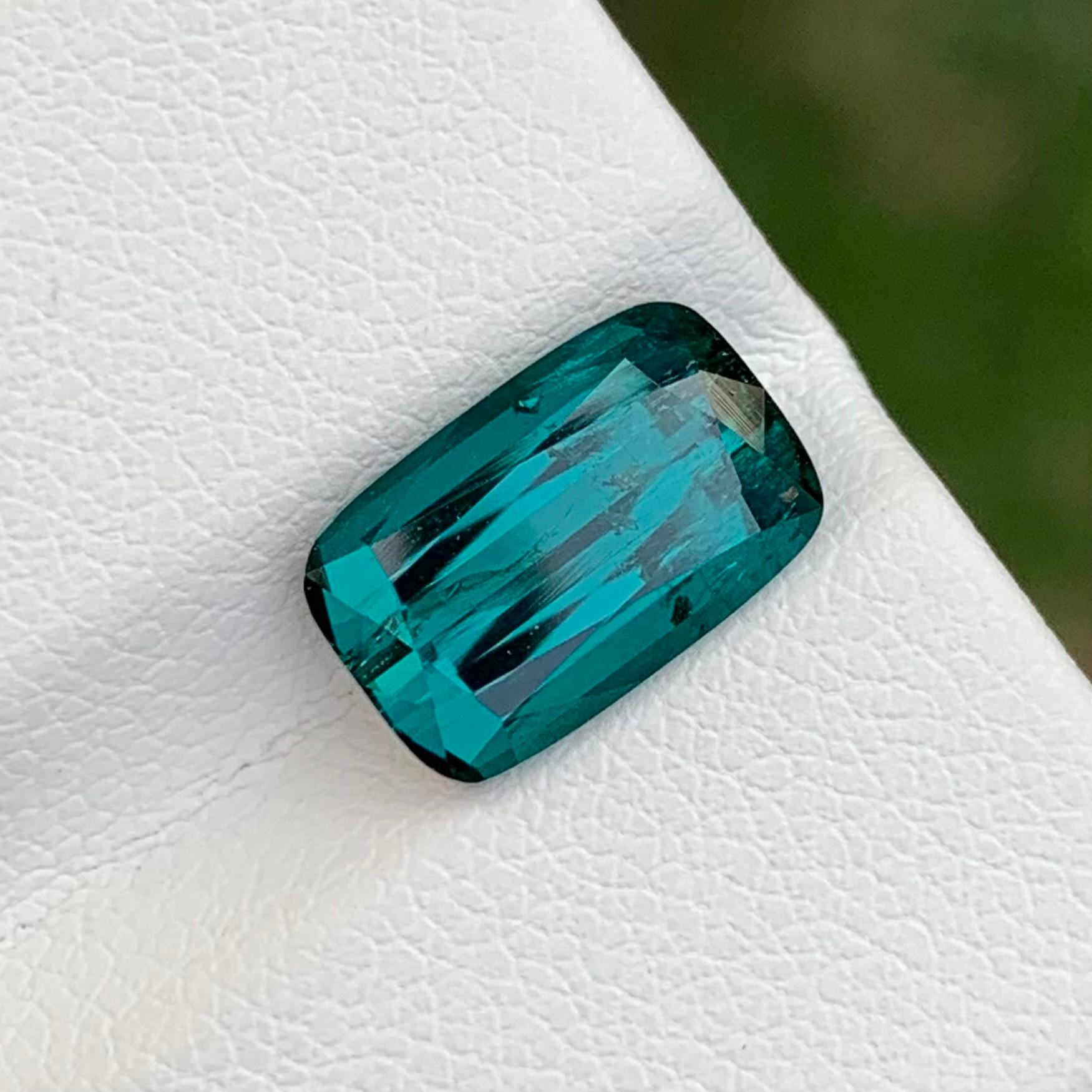 3.30 Carats Natural Loose Indicolite Tourmaline Cushion Shape For Sale 12