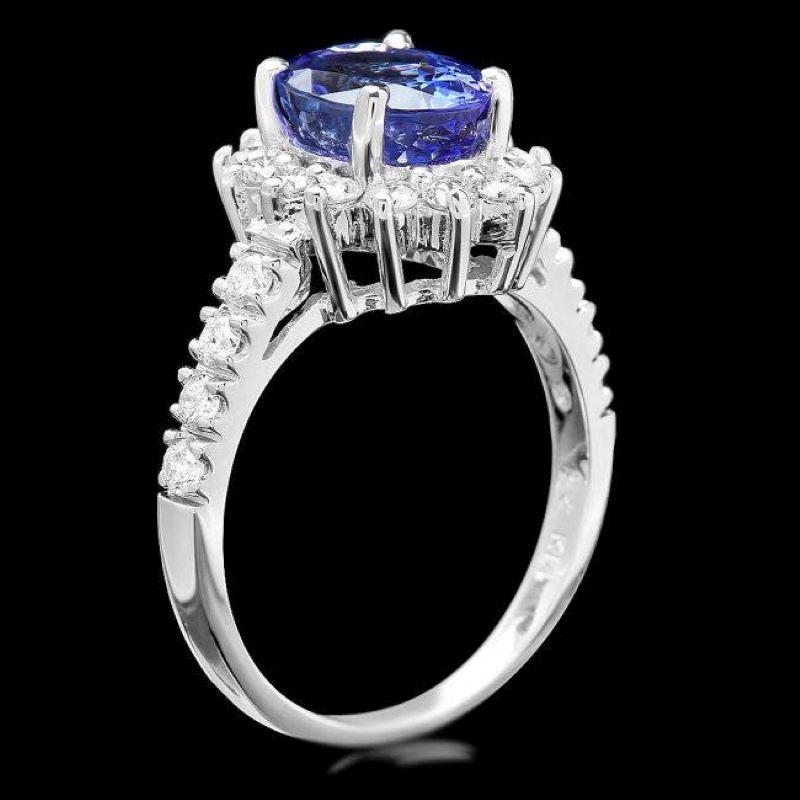 3.30 Karat Natürlicher Tansanit und Diamant 14K Massiv Weißgold Ring

Das Gesamtgewicht des natürlichen Tansanits beträgt: Ca. 2,60 Karat 

Tansanit Maße: Ca. 9.00 x 7.00mm

Natürliche runde Diamanten Gewicht: Ca. 0,70 Karat (Farbe G-H / Reinheit