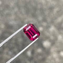 3.30 carats Pinkish Red Garnet Stone Emerald Cut Natural African Gemstone