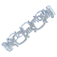 3.30 Ct Diamond XOXO Link Bridal Bracelet 14K White Gold