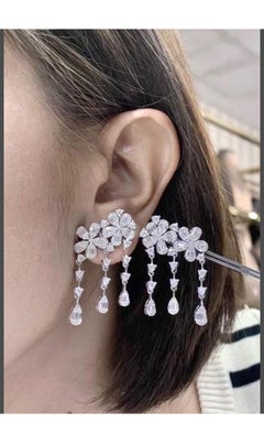 3.30 Ct Mixed Shape Illusion Diamonds 18K Gold Earrings