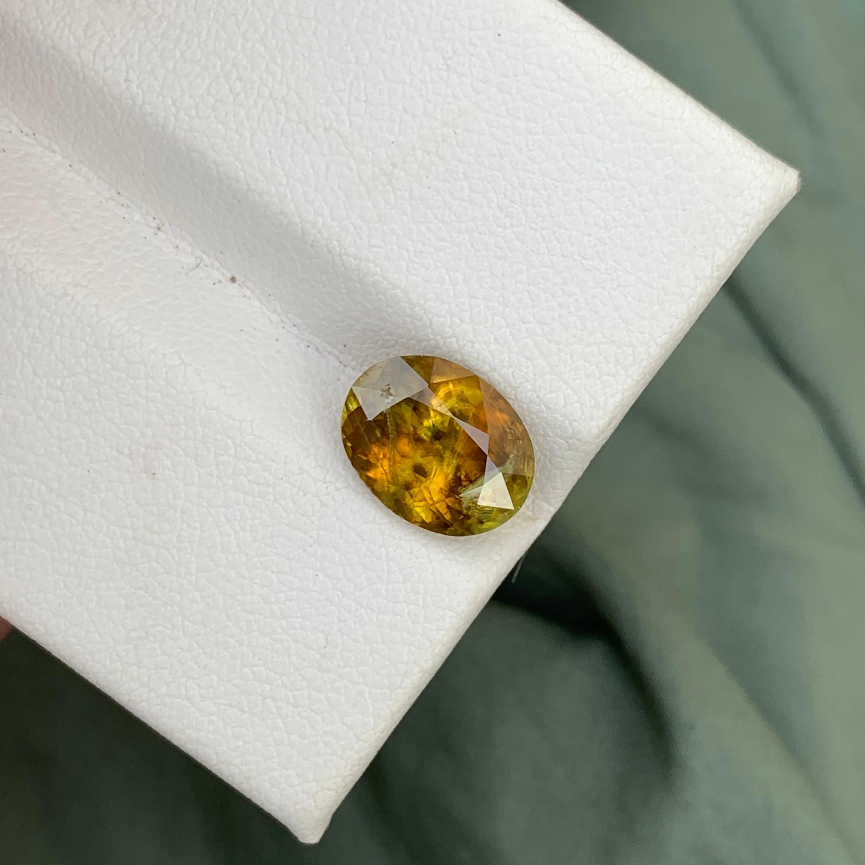 3.30 Cts Natural Loose Fire Titanite Sphene Oval Ring Gem From Pakistan Mine For Sale 2