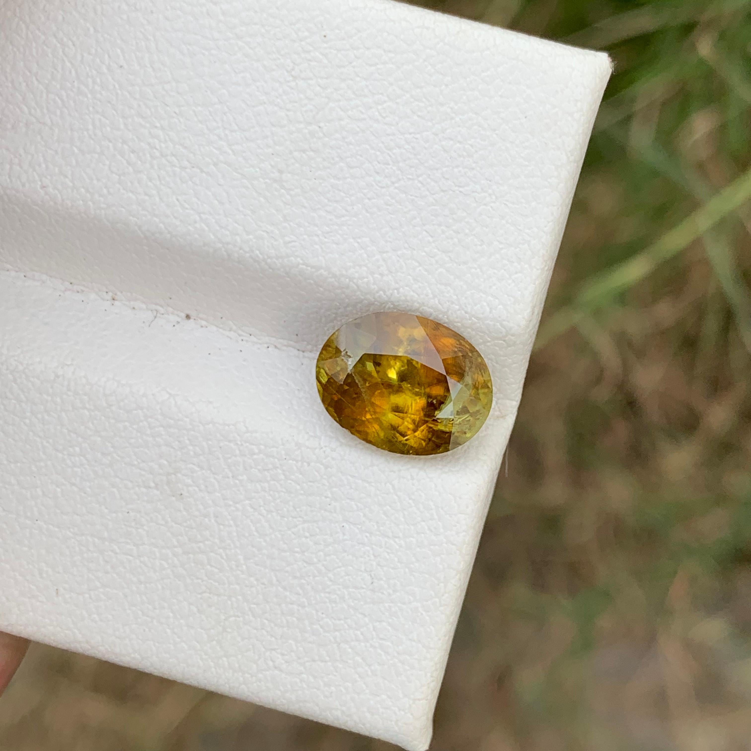 3.30 Cts Natural Loose Fire Titanite Sphene Oval Ring Gem From Pakistan Mine For Sale 4