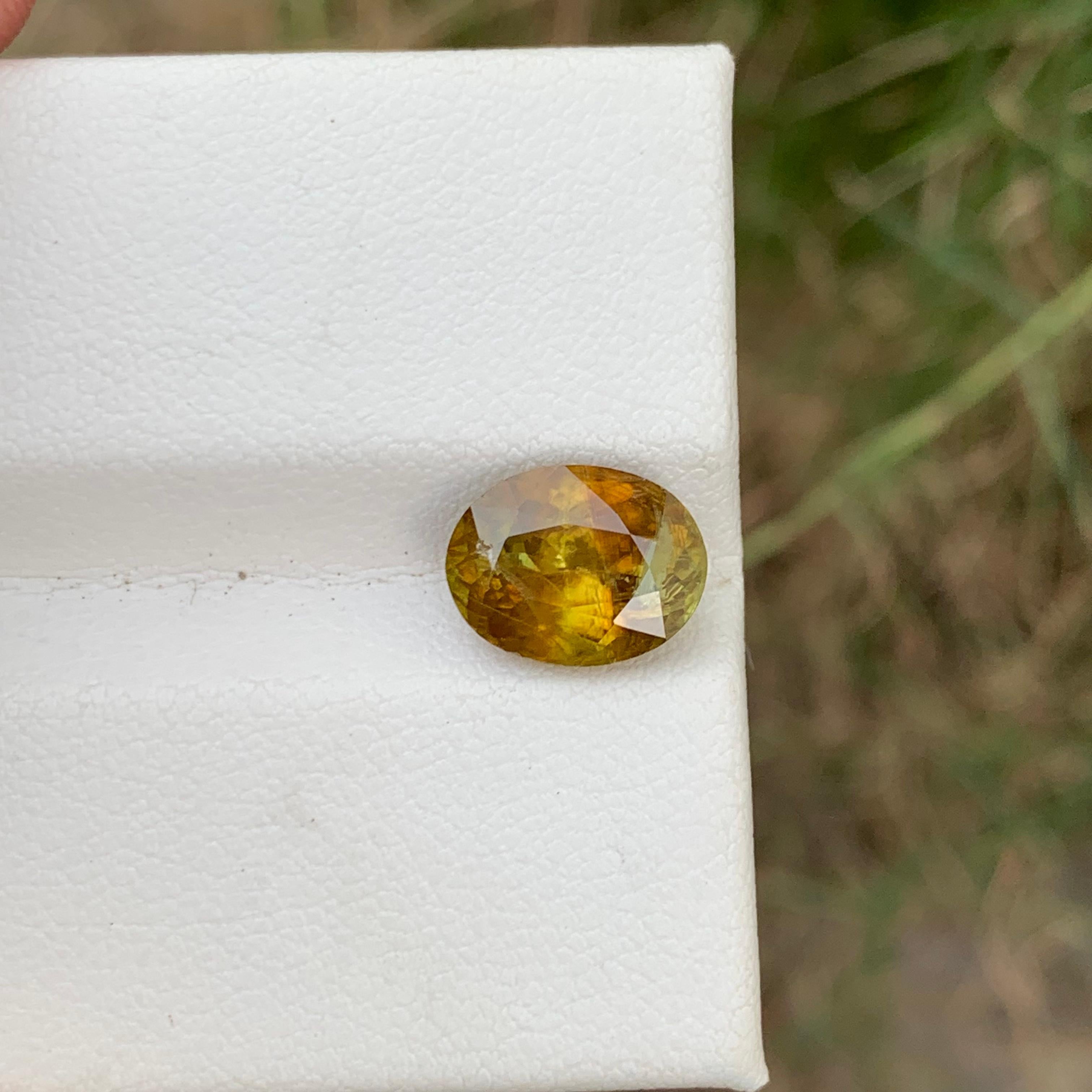 3.30 Cts Natural Loose Fire Titanite Sphene Oval Ring Gem From Pakistan Mine For Sale 5