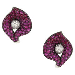 3.30 cts of Ruby Petal Stud Earrings