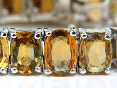 33.00 Carat Natural Gem Yellow Green Orange Color Sapphires Tennis Bracelet