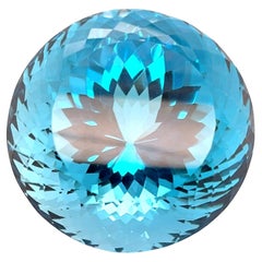 330,48 Karat Schweizer Blautopas Facettiert Rund Collector Edelstein