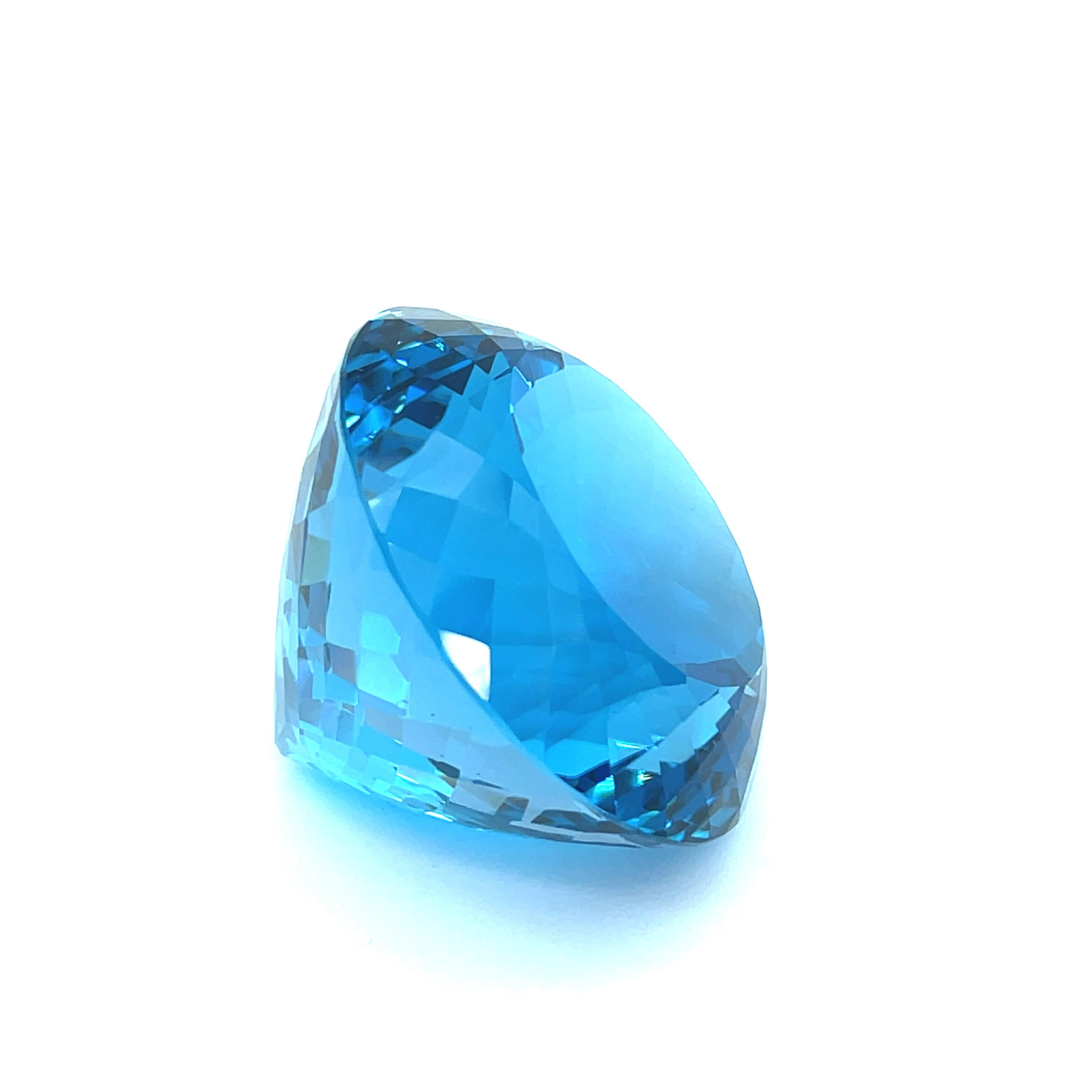 Artisan 330.48 Carat Swiss Blue Topaz Faceted Round Collector Gemstone  For Sale