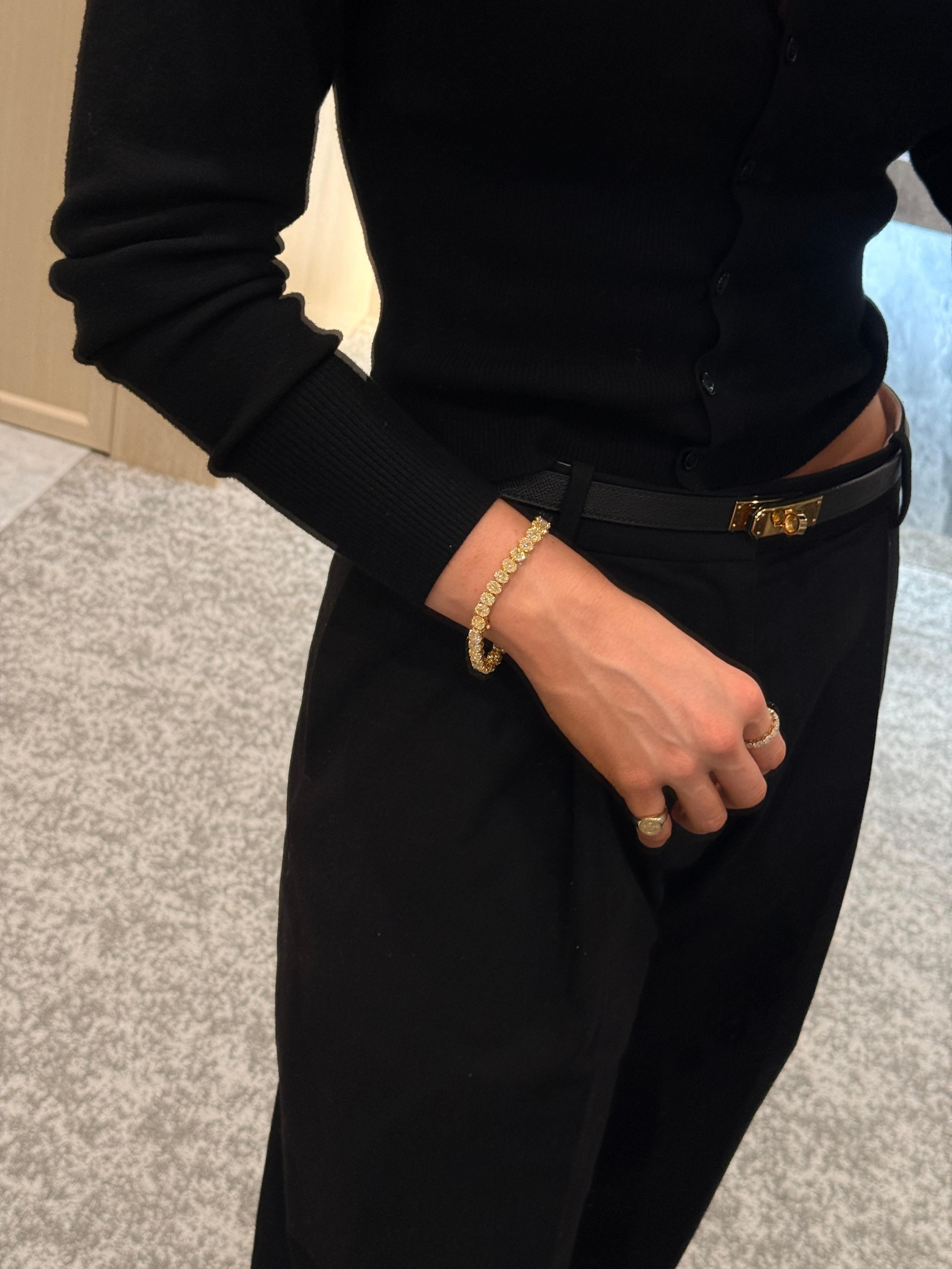 33,04ct Pulsera de Tenis con Diamantes Ovalados Amarillos Fancy Corte oval en venta