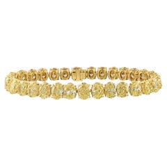 33.04ct Y-Z/VS+ Fancy Yellow Oval Diamond Tennis Bracelet GIA Certified