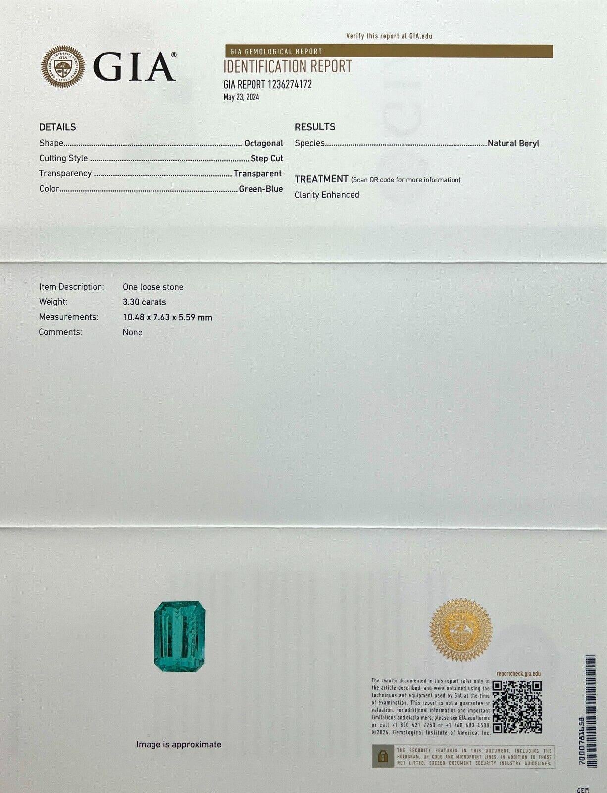 3.30ct GIA CERTIFIED Natural VIVID Green Emerald Octagonal Emerald Cut Loose Gem In New Condition In Birmingham, GB