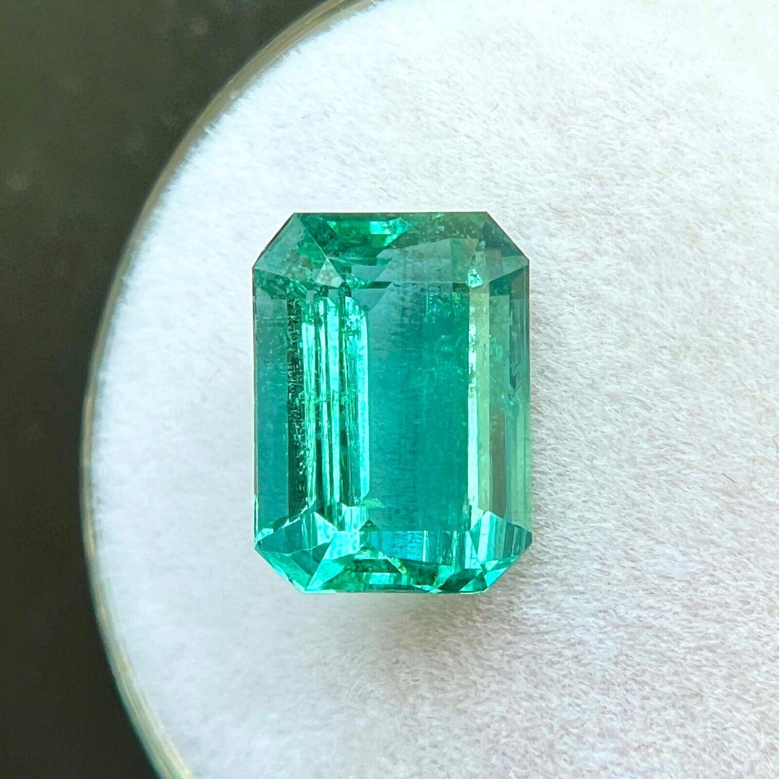 3.30ct GIA CERTIFIED Natural VIVID Green Emerald Octagonal Emerald Cut Loose Gem 1