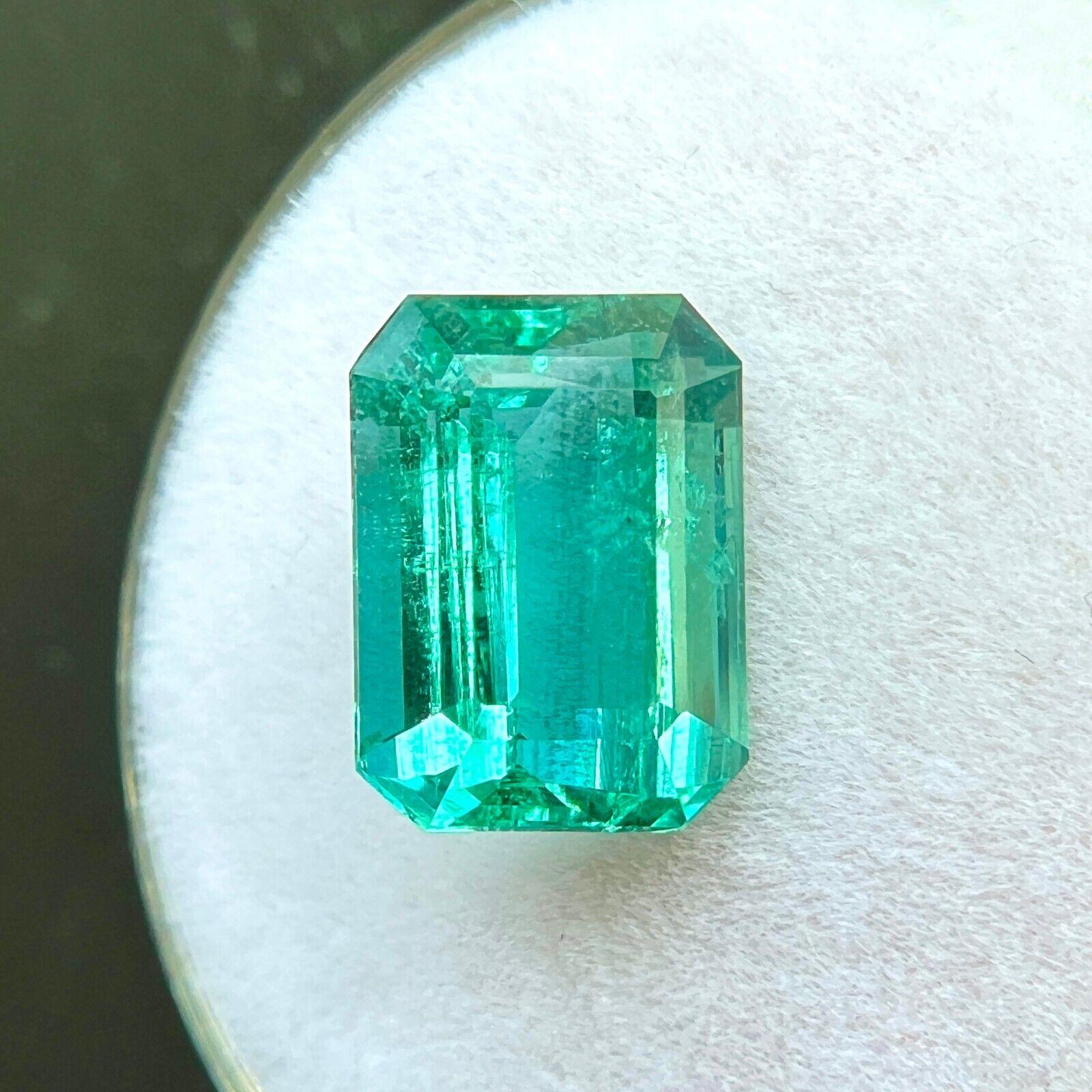 3.30ct GIA CERTIFIED Natural VIVID Green Emerald Octagonal Emerald Cut Loose Gem 3