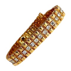 3.30ct Natural Round Diamonds Tubular Wide Bracelet 14 Karat*