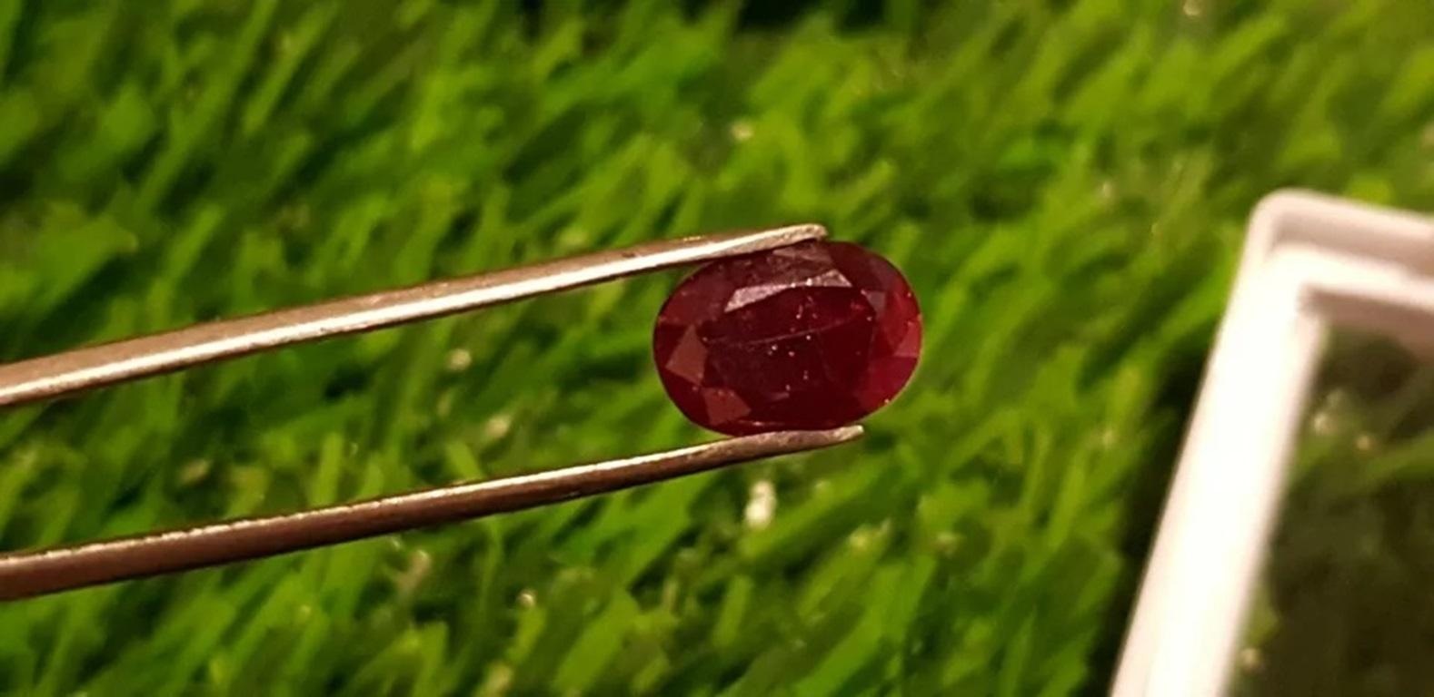 3.30cts Mozambique Blood Red Unheated 100% Natural Ruby Cut Stone In New Condition For Sale In Chicago, IL