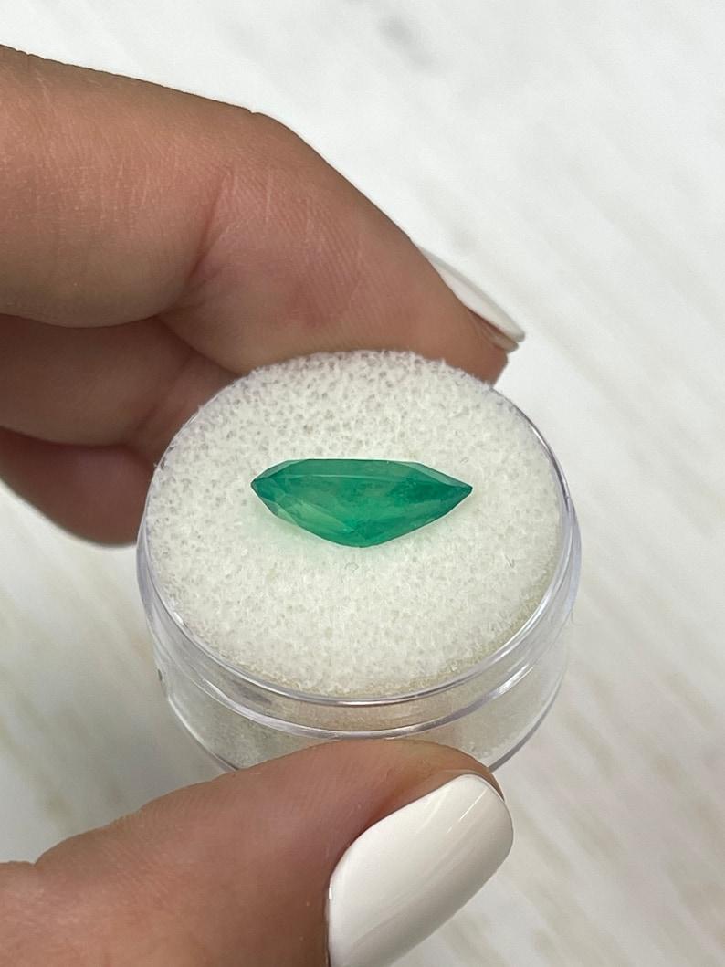De las mujeres 3,31 Quilates 14,5x8 Largo Esmeralda Verde Colombiana - Talla Pera Mayo Birthstone Gemston en venta