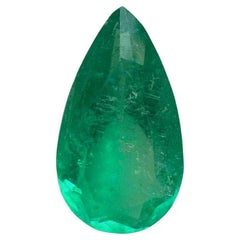 3,31 Quilates 14,5x8 Largo Esmeralda Verde Colombiana - Talla Pera Mayo Birthstone Gemston