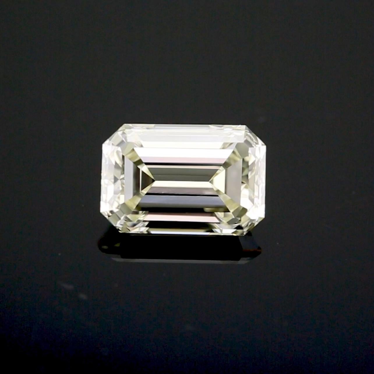 Women's or Men's 3.31 Carat Elongated Emerald Cut Diamond – O-P Color, VS1 Clarity For Sale