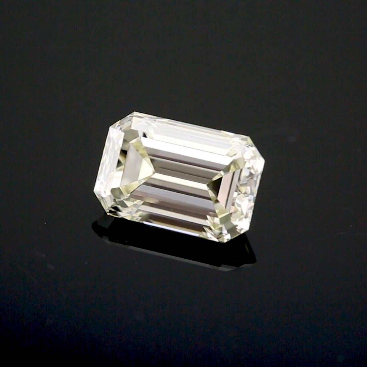 3.31 Carat Elongated Emerald Cut Diamond – O-P Color, VS1 Clarity For Sale 1
