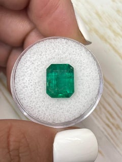 Smeraldo dello Zambia verde muschiato da 3,31 carati - Gemma autentica del mese di maggio con taglio a smeraldo