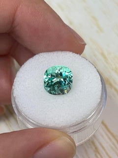 3.31 Carat Pastel Light Green Colombian Emerald - Elongated Cushion Cut Gem