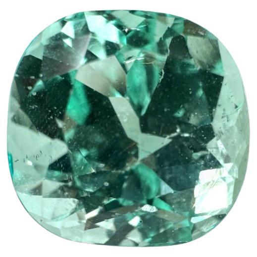 3.31 Carat Pastel Light Green Colombian Emerald - Elongated Cushion Cut Gem