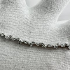 Bracciale fashion con diamante rotondo a forma di pera da 3,31 carati in oro bianco 14K