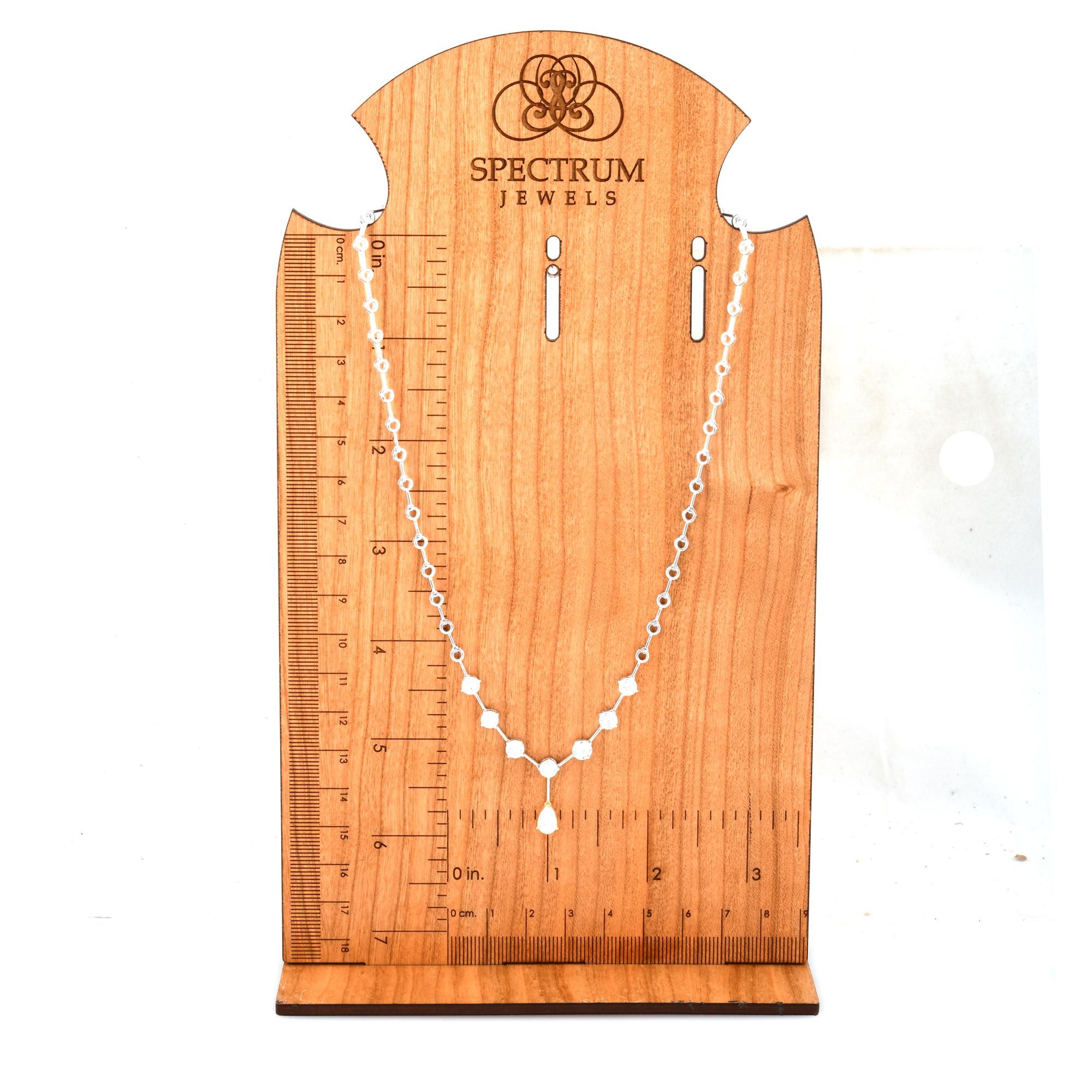 Collana di diamanti da 3,31 carati SI/H Pear Round Brilliante Cut in oro bianco 14 carati In condizioni Nuovo in vendita a Diera, Dubai