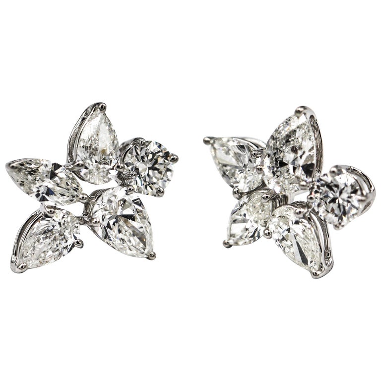 3.31 Carat Star Cluster Diamond Earrings For Sale at 1stDibs | star ...