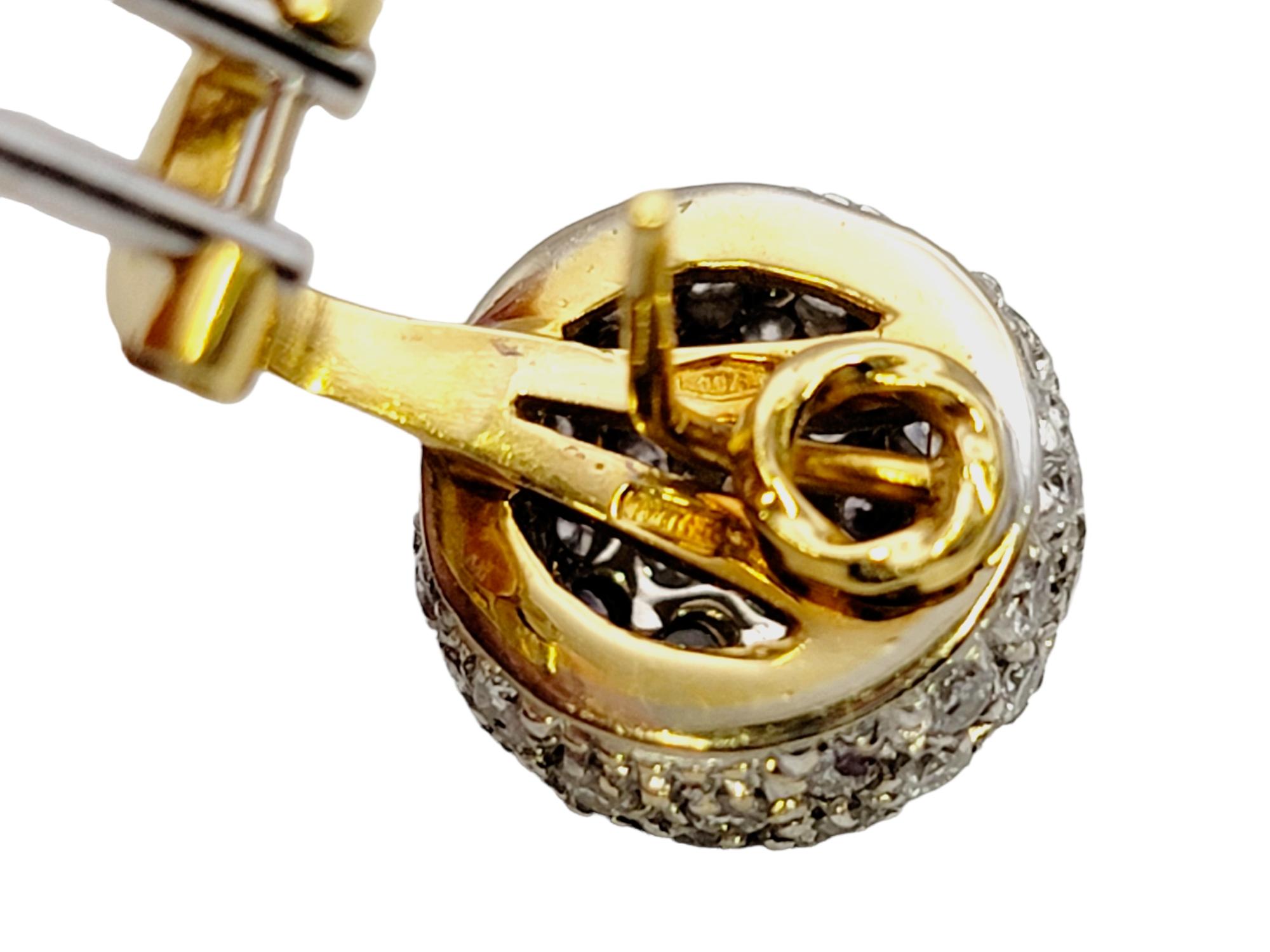 3,61 Karat Gesamt Pave Diamant Huggie Halbcreolen-Ohrringe aus 18 Karat Gold im Angebot 4