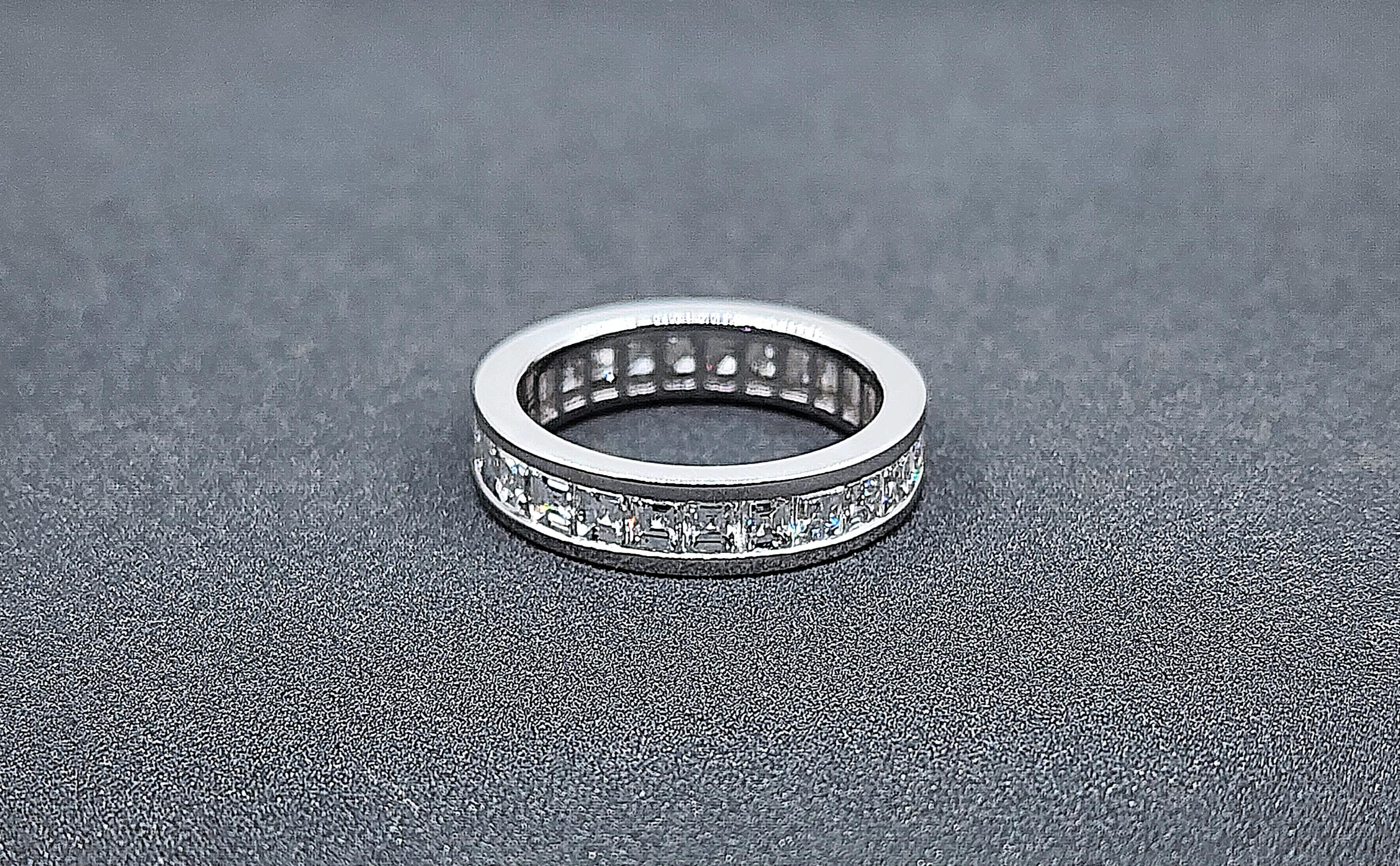 3.31 ct Asscher Cut Diamond Eternity Band For Sale 3