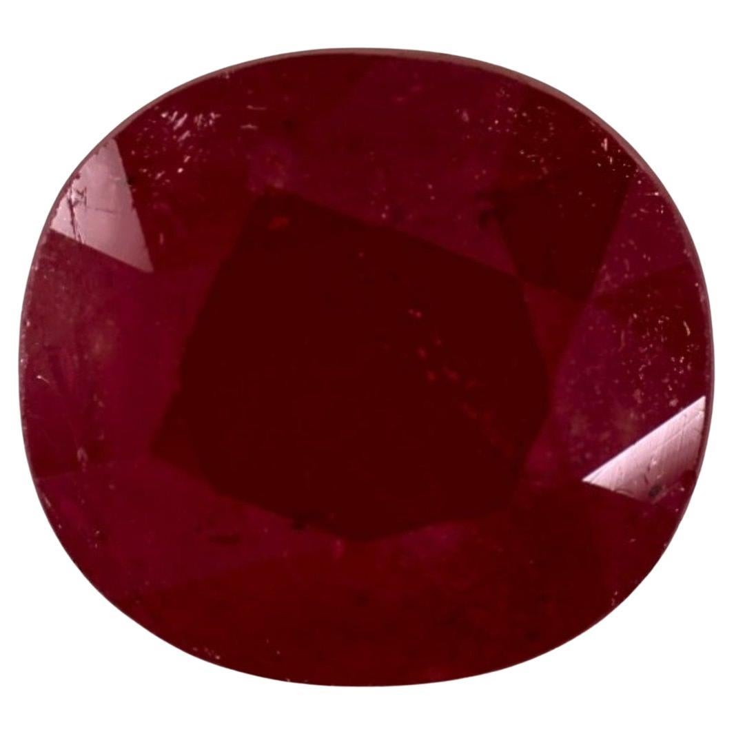 3.30 Cts Ruby Oval Cut Loose Gemstone For Sale