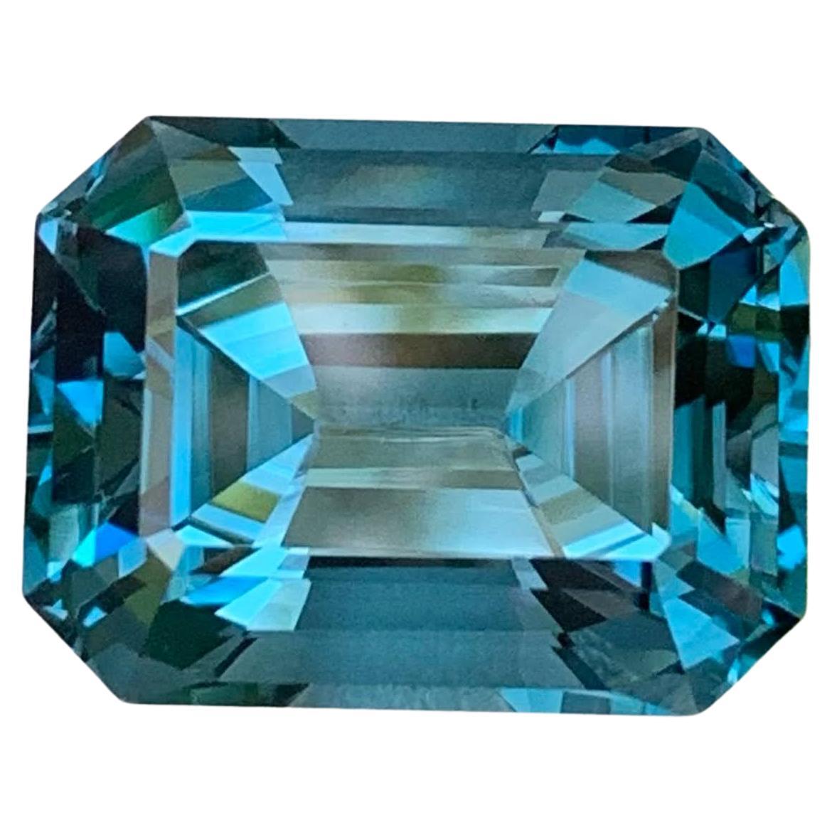 33.10 Carat Natural Loose London Blue Topaz Stone Emerald Cut African Gemstone