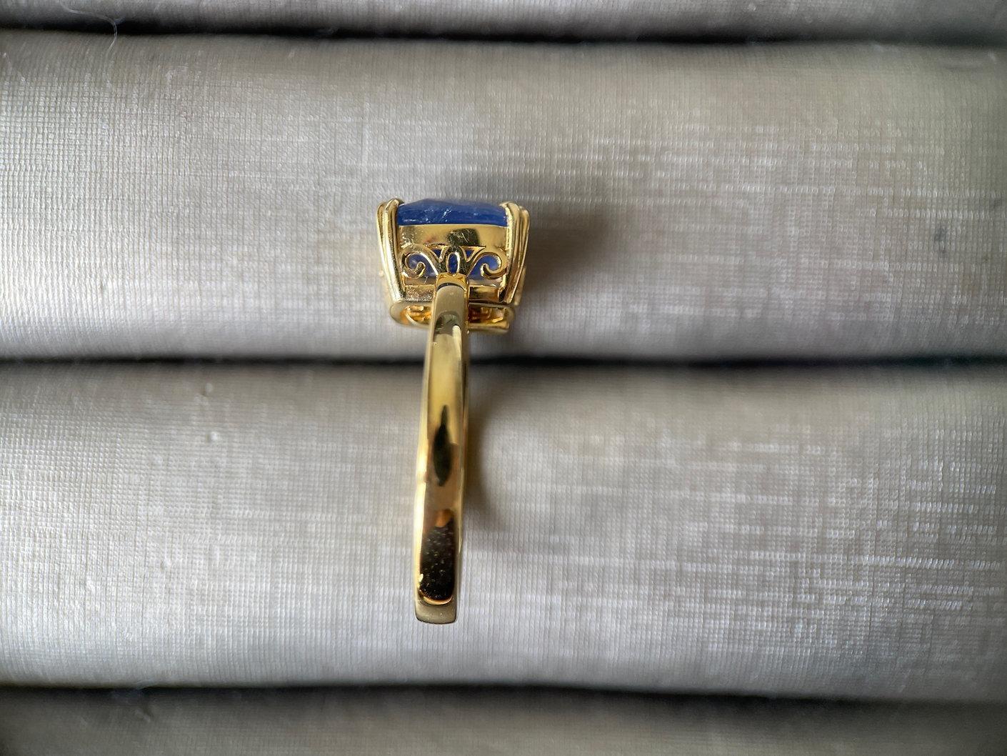 3.315 Karat Burma unbehandelter blauer Saphir Ring/Anhänger aus 18 Karat Gold mit Anhänger im Angebot 1