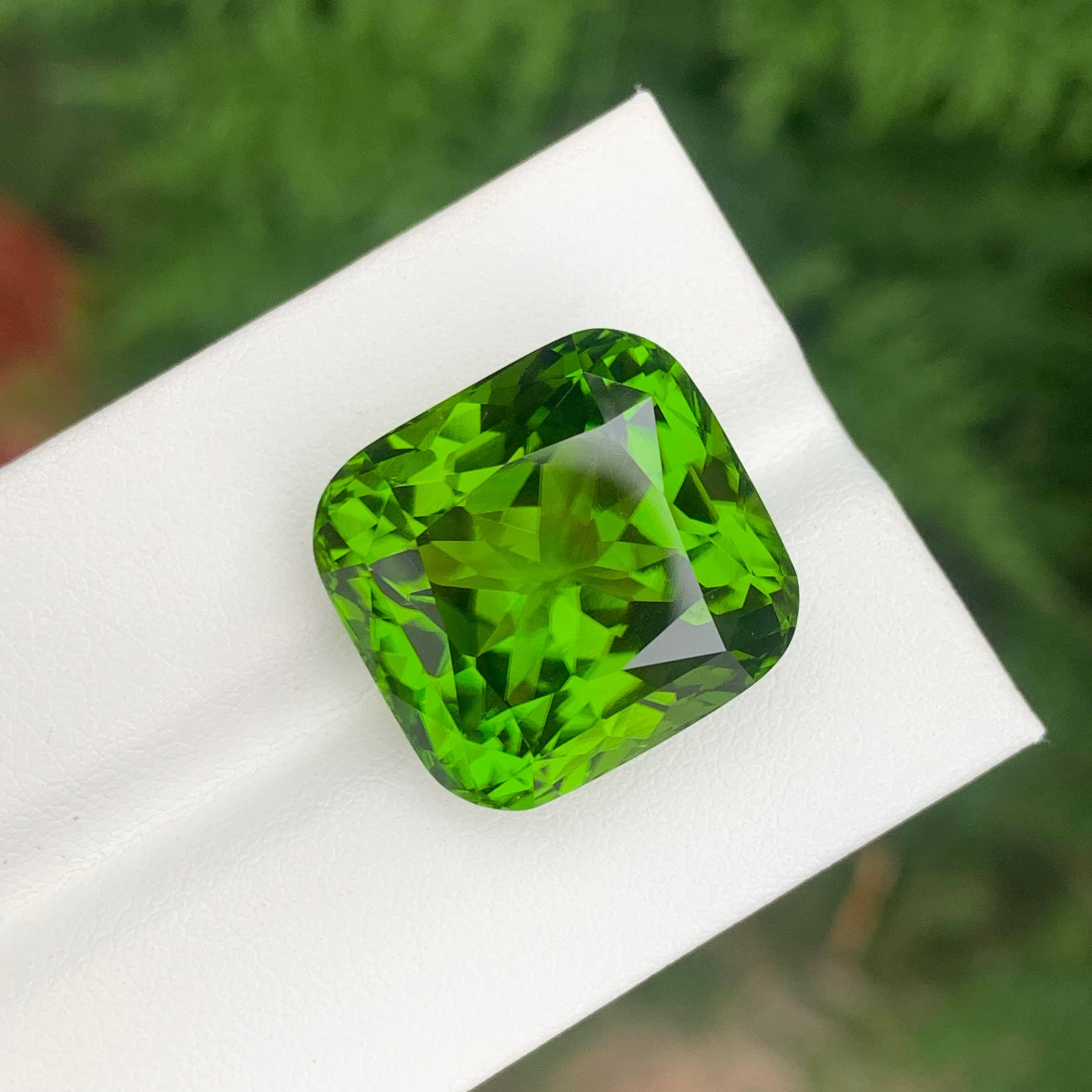 33.17 Carat Natural Loose Peridot Stone Custom Precision Cut Pakistani Gemstone For Sale 4